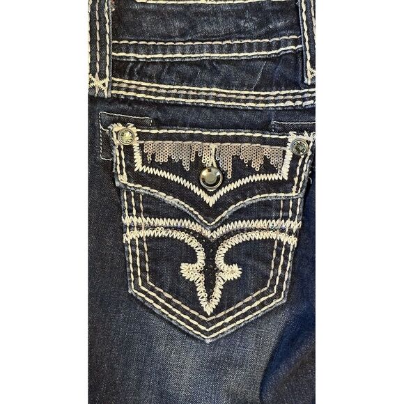 EUC Women's ROCK REVIVAL Molly Boot Rhinestone Stretch Jeans - Molly B - 27 - Picture 6 of 6